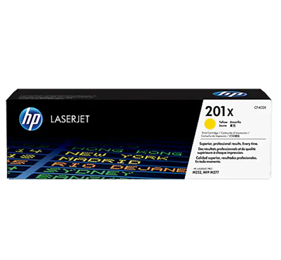 Cartucho de Tóner Original LaserJet 201X de Alta Capacidad, Amarillo, Rendimiento Aprox 2,300 Páginas, HP CF402X 