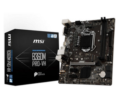 Tarjeta Madre MSI B360M PRO-VH, Chipset Intel B360, Para Core i7 / i5 / i3 / Pentium / Celeron 8va. Gen., Socket 1151, 2xDDR4, Audio HD, Red, USB 3.0, SATA 3.0 y M.2, Micro-ATX, PCIE 3.0 x16