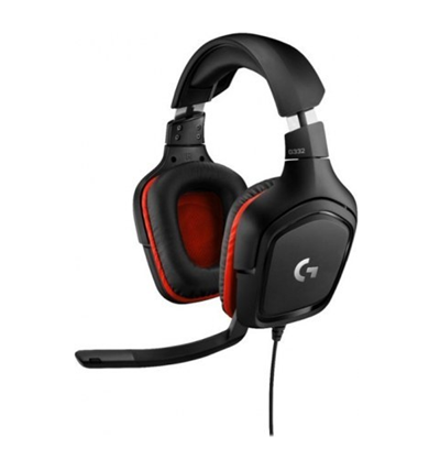 Audífonos Con Micrófono Gamer Modelo G332, 3.5 mm, Color Negro / Rojo, Longitud Cable 2.0 Metros, LOGITECH 981-000755