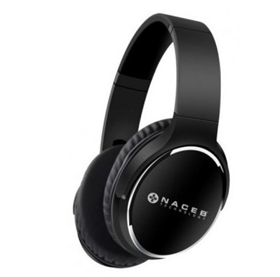 Audífonos Con Micrófono, Inalámbricos (Bluetooth), Color Negro, Recargable, Radio AM / FM, NACEB NA-0308N