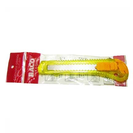 Cutter (Cortador) de Plástico Grande, Navaja 14.5 Centímetros, BACO CUT-203