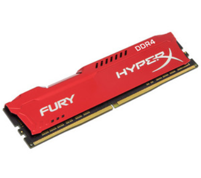 Memoria RAM DDR4 PC4-19200, Capacidad 8GB, Frecuencia 2400MHz, CL15, DIMM, HyperX Fury Red, KINGSTON HX424C15FR2/8