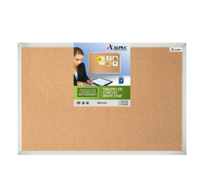 Pizarrón de Corcho White Star 90x120 cms, ALFRA 3241