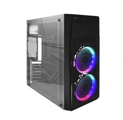 Gabinete Evotec EV-1008G, Gabinete tipo Torre, Atx / Micro-Atx, 2 ventiladores, Panel de Acrílico, Usb 3.0