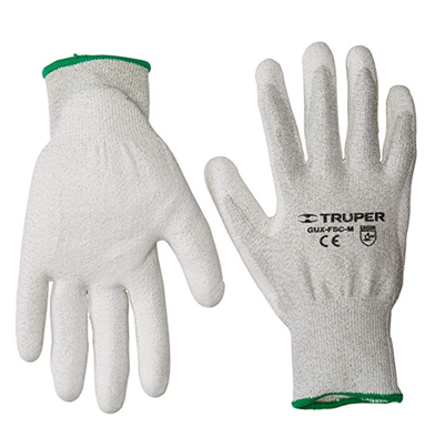 Guantes de Fibra de Carbono, Talla Grande, Antiestáticos, TRUPER GUX-FSC-G