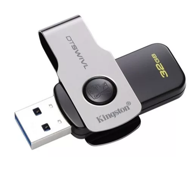 Unidad Flash USB 3.0 DataTraveler SWIVL de 32 GB, Color Negro, KINGSTON DTSWIVL/32GB