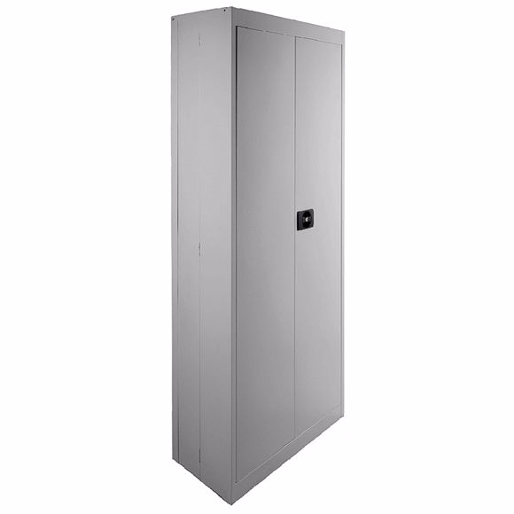 Gabinete de Acero 2 Ptas 3 Entrepaños GRIS C/Chapa C/Cerradura Embutida