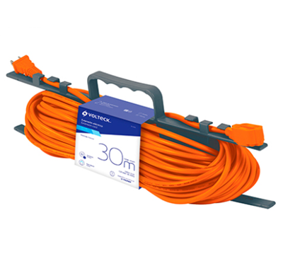 Extensión Eléctrica VOLTECK, Uso Rudo, Longitud 30 Metros, Calibre 16 AWG, TRUPER ER-30X16