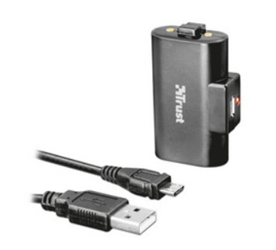 Kit Carga y Juega Modelo GXT 230, P/ Controles de Xbox One, Hasta 10 Horas de Juego, Color Negro, TRUST 20620