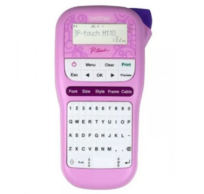 Rotuladora Portátil Modelo H110, C/ Teclado QWERTY, Color Rosa, BROTHER PTH110PK