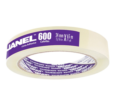 Cinta Adhesiva, Modelo 600, 24 mm x 65 Metros, Transparente, JANEL 6002465100