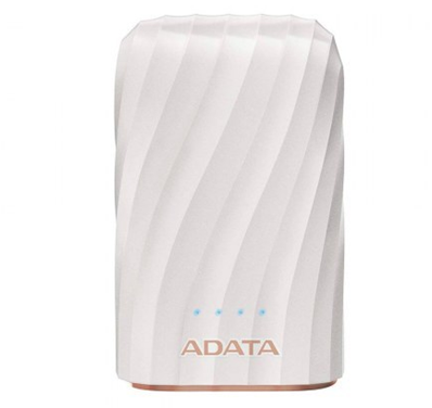 Cargador Portátil Power Bank P10050C, USB-C, Linterna, 10050mAh, Blanco, Adata AP10050C-USBC-CWH