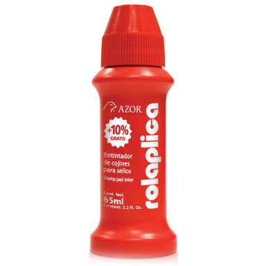 Tinta P/ Cojín de Sellos, Rolaplica 587, 60 Mililitros, Color Rojo, 587RO