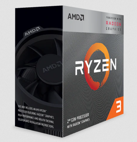 Procesador (CPU) Ryzen R3 3200G, 3.6 GHz (hasta 4 GHz) con gráficos Radeon Vega 8, Socket AM4, 65W, AMD YD3200C5FHBOX