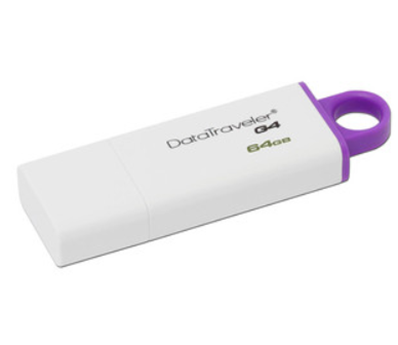 Memoria Flash USB 3.0, DataTraveler I G4, Capacidad 64GB, Color Blanco/Morado, KINGSTON DTIG4/64GB