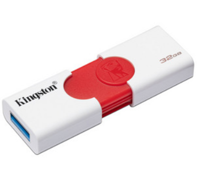 Memoria Flash USB 3.0, DataTraveler 106, Capacidad 32GB, Color Blanco/Rojo, KINGSTON KC-U9632-6ZR
