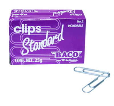 Clip Estándar #2 Galvanizado C/100 Piezas, BACO C. Stand-2