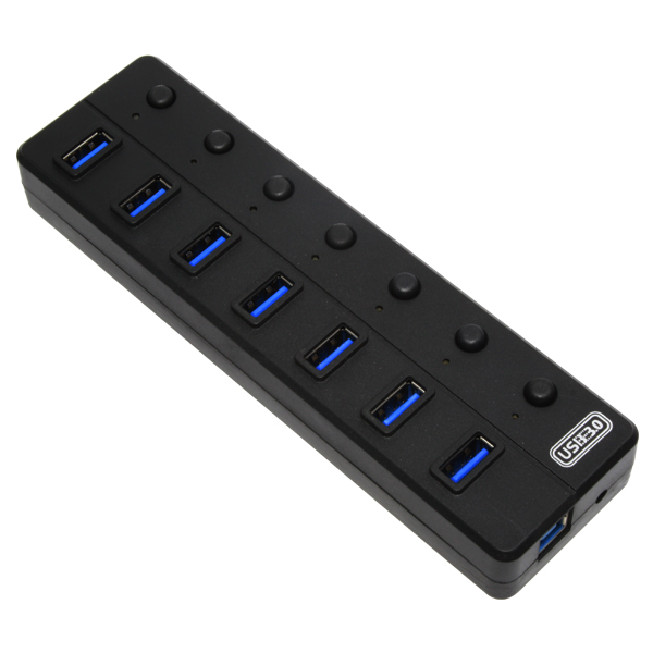 Adaptador USB 3.0 (HUB), 7 x USB 3.0, Hasta 5 Gbps, XCASE USB30HUBX7