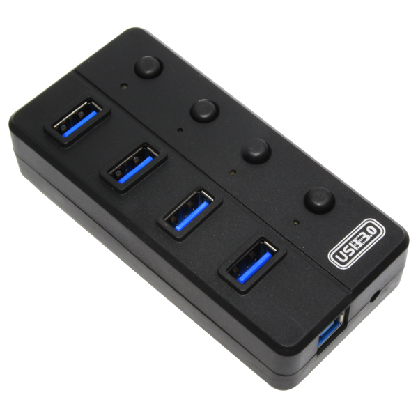 Adaptador USB 3.0 (HUB), 4 x USB 3.0, Hasta 5 Gbps, XCASE USB30HUBX4