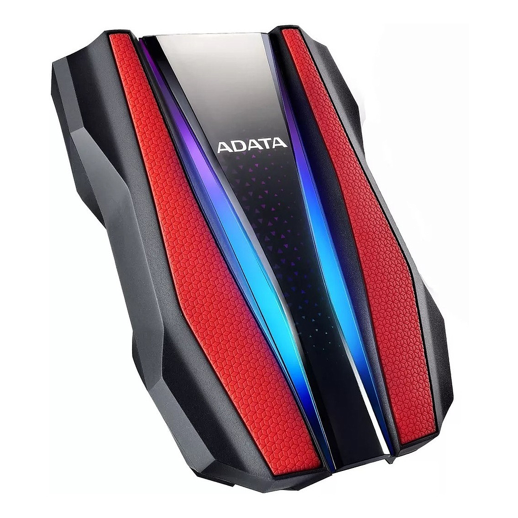 Disco Duro Externo Durable HD770G, Warrior of Light, IP68, RGB, Capacidad 1TB (1,000GB), Interfaz USB 3.2, Color Rojo, ADATA AHD770G-1TU32G1-CRD