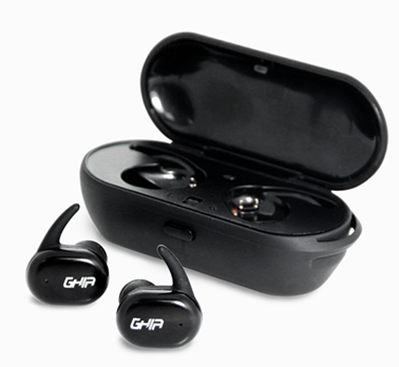 Audífonos Con Micrófono, Modelo EarBuds, Bluetooth (BT 5.0), Color Negro, Recargables, GHIA GAC-166N