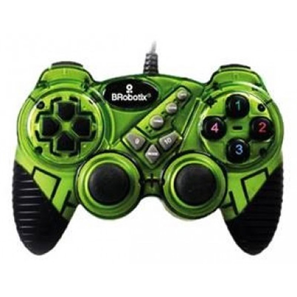GamePad (Control Gamer), Alámbrico USB 2.0, 10 Botones, Color Verde, BROBOTIX 751899V