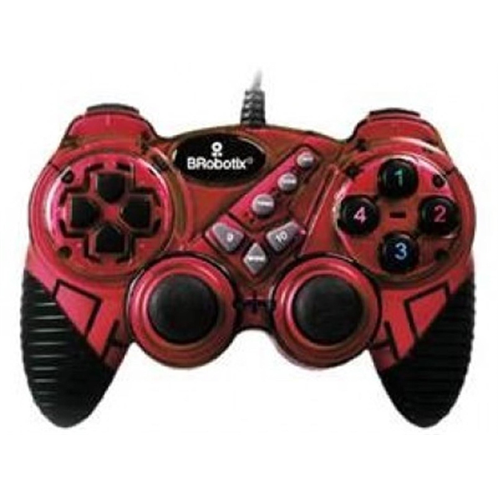 GamePad (Control Gamer), Alámbrico USB 2.0, 10 Botones, Color Rojo, BROBOTIX 751899R