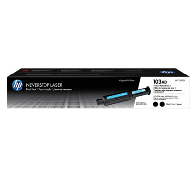 Cartucho de Tóner Original HP 103AD (Dual Pack), Color Negro, Rendimiento Aprox. 2,500 Paginas, HP W1103AD