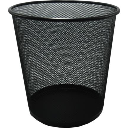 Cesto de Basura, Malla Metálica, Redondo, Capacidad 16 Litros, Color Negro, NEXTEP NE-165R