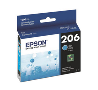 Cartucho de Tinta Cian, Modelo T206, para XP2101, 200 páginas, EPSON T206220-AL