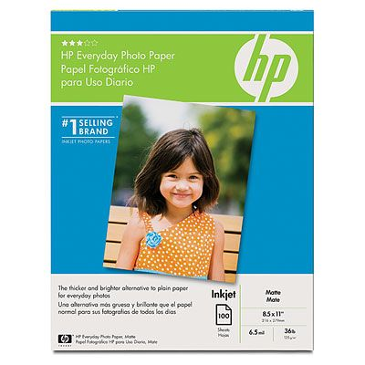 Papel fotográfico mate HP de uso diario - 100 hojas/tamaño Carta/85 x 11 pulgadas