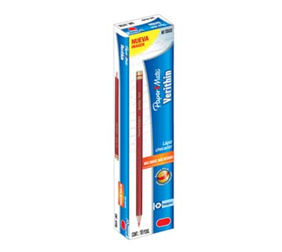 Lápiz Checador Modelo Verithin, Color Rojo, 12 Piezas, Hexagonal, Madera, BEROL 10400119280