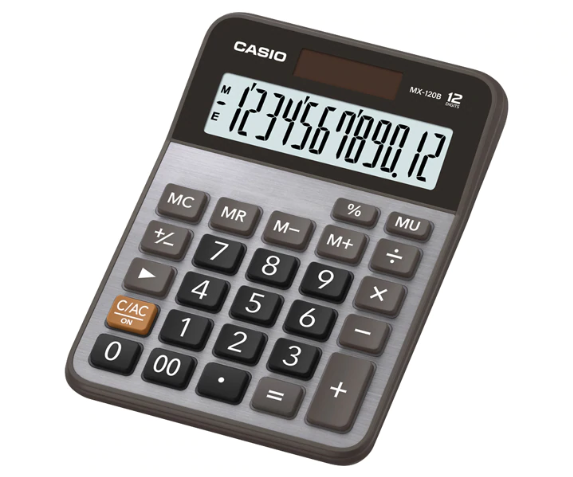 Calculadora Semi Escritorio, 12 Dígitos, Color Negro, Dual, CASIO MX-120B