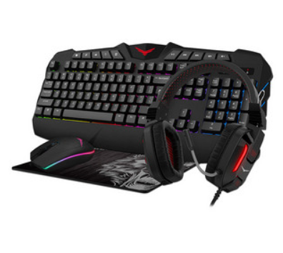 Audífonos Con Micrófono + Ratón (Mouse)+ Teclado + MousePad Gamer, NACEB NA-0934