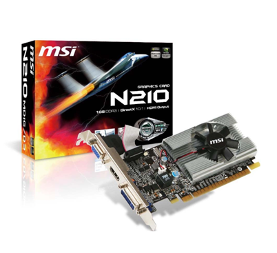 Tarjeta de Video NVIDIA GeForce N210, 1GB GDDR3, 1xHDMI, 1xDVI, PCI Express x16 2.0, MSI N210-MD1G/D3
