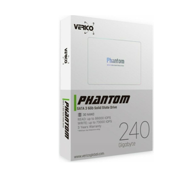 Unidad de Estado sólido Phantom 4DV-P1BBK1-NN de 240 GB, 2.5" SATA III (6Gb/s), VERICO 1SSOP-SSBKJ3-NN
