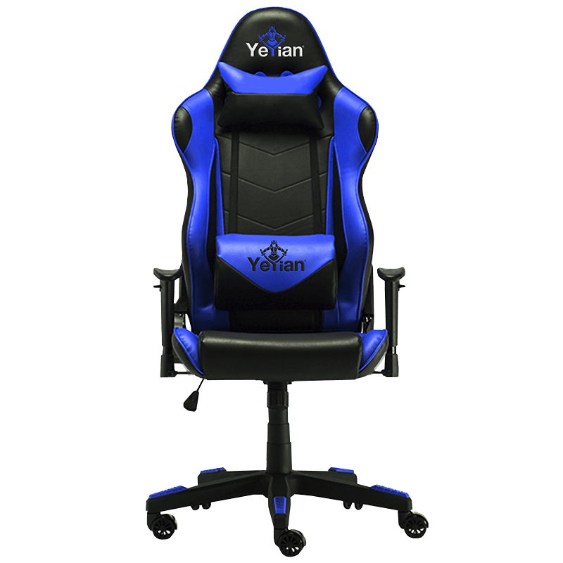 Silla Gamer YEYIAN Modelo Cadira 1150, Reclinable, C/ Soporte Cervical y Lumbar, Color Azul / Negro, Max. 150 Kg, QIAN YAR-9863A