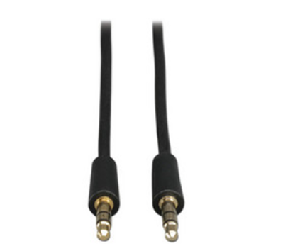 Cable de Audio 3.5 mm Mini Estéreo para Micrófonos, Bocinas y Audífonos M/M de 7.62 m (25 pies), Color Negro, TRIPP-LITE P312-025