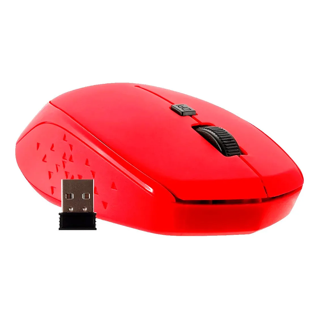 Ratón (Mouse) Óptico, RF Inalámbrico (USB), Hasta 1600 DPI, Color Rojo, ACTECK AC-916479
