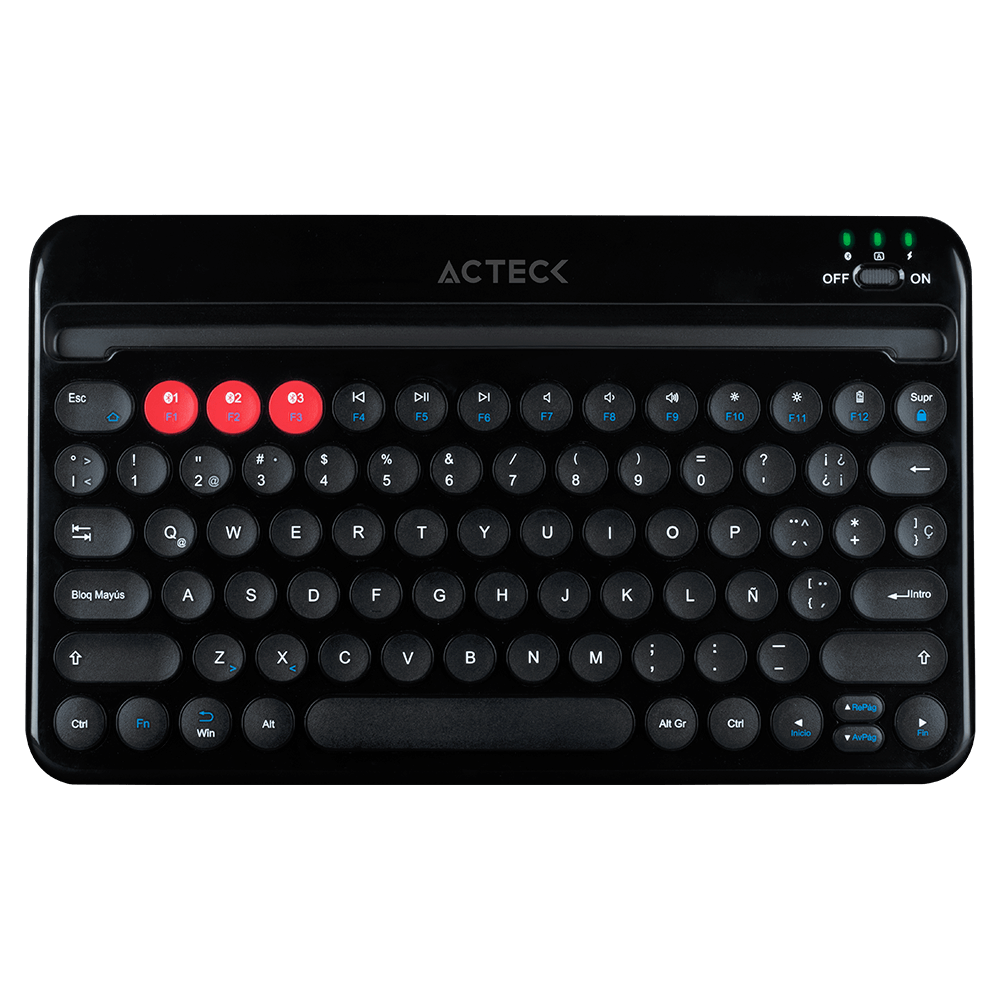 Teclado Inalámbrico (Bluetooth) Modelo TX30, Español, Color Negro, Multi-Dispositivos, ACTECK AC-926638