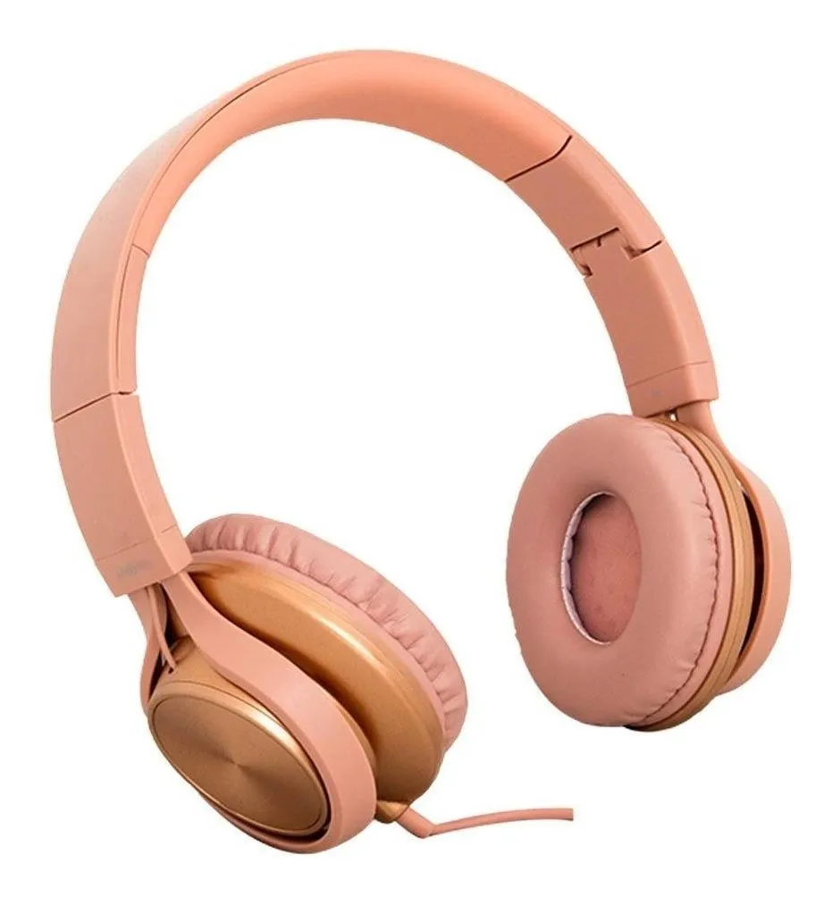 Audífonos Con Micrófono Modelo Mobifree, Alámbricos (3.5 mm), Cable 1.2m, Color Rosa Metálico, ACTECK MB-02011