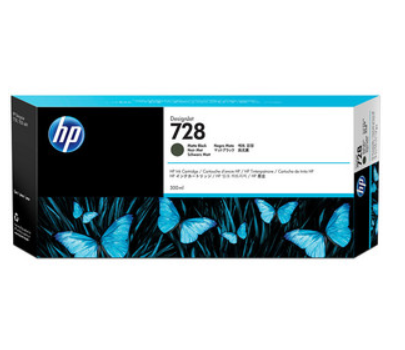 Cartucho de Tinta Original 728, Color Negro Mate, Contenido Neto 300 Mililitros, HP F9J68A