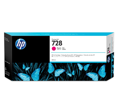 Cartucho de Tinta Original 728, Color Magenta, Contenido Neto 300 Mililitros, HP F9K16A