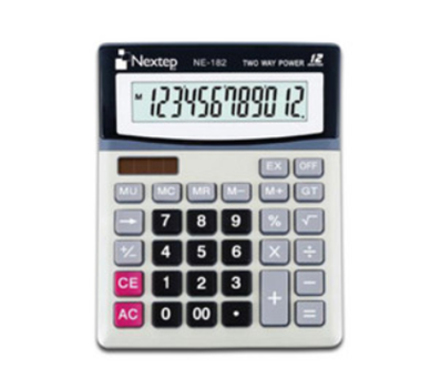 Calculadora de Escritorio, 12 Dígitos, Color Negro, Dual, NEXTEP NE-182