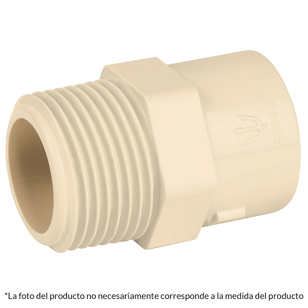 Conector Macho FOSET de CPVC, 1/2", TRUPER  CPVC-611