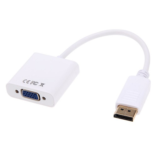 Adaptador de Video, DisplayPort (Macho) a VGA (Hembra), Color Blanco, XCASE DPTOVGA