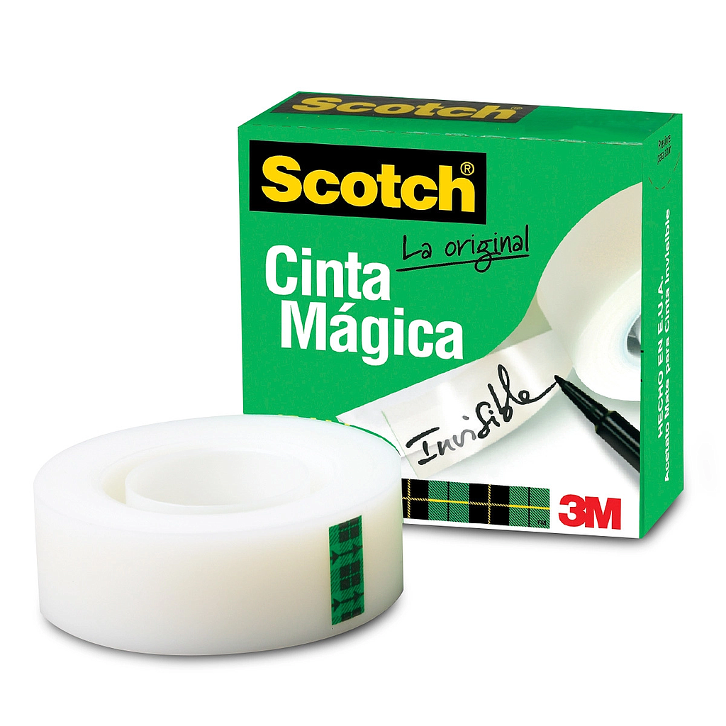 Cinta Adhesiva Mágica Scotch, Modelo 810, 19 mm x 32.9 Metros, 3M 8101833