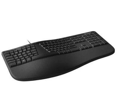 Teclado Alámbrico (USB) Ergonómico, Español, Color Negro, MICROSOFT LXN-00003