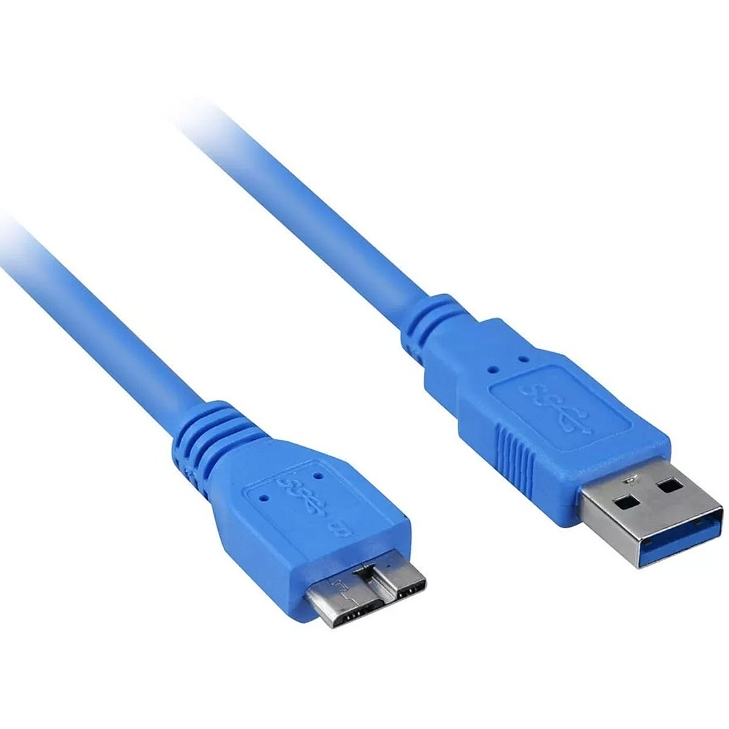 Cable de Datos USB 3.0 (M) a MicroUSB Tipo B (M), Color Azul, Longitud 1 Metro, GIGATECH CU3AMC-1/0