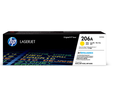 Cartucho de Tóner Original LaserJet 206A, Amarillo, Rend Aprox 1,250 páginas, HP W2112A
